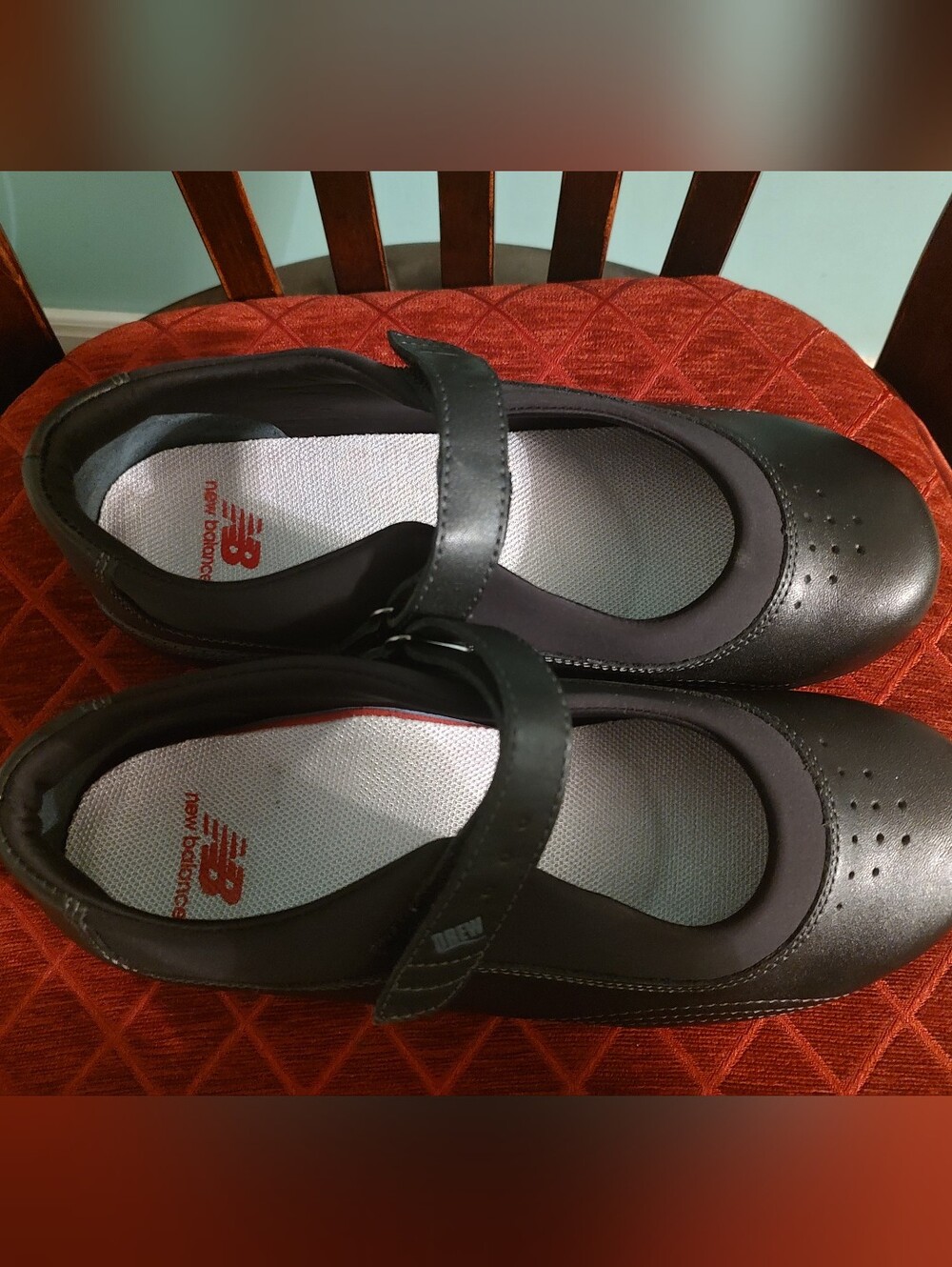 Drew Leather Mary Jane Hook & Loop Comfort Cushioned Black Women’s 9.5 WW